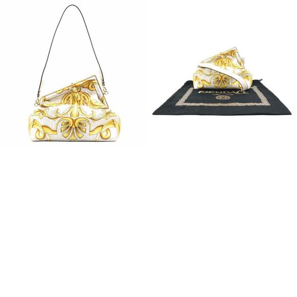 FENDI Shoulder Bag FENDACE First Medium Canvas Leather Light Beige Yellow Wom... - Picture 5 of 5